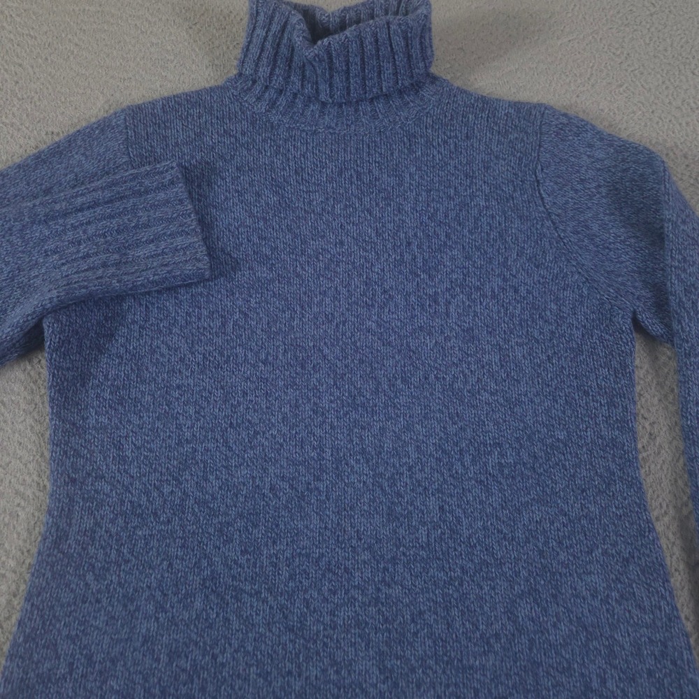 VINTAGE L.L. Bean Sweater Womens M Wool Blend Turtleneck Angora Marl Knit 90s